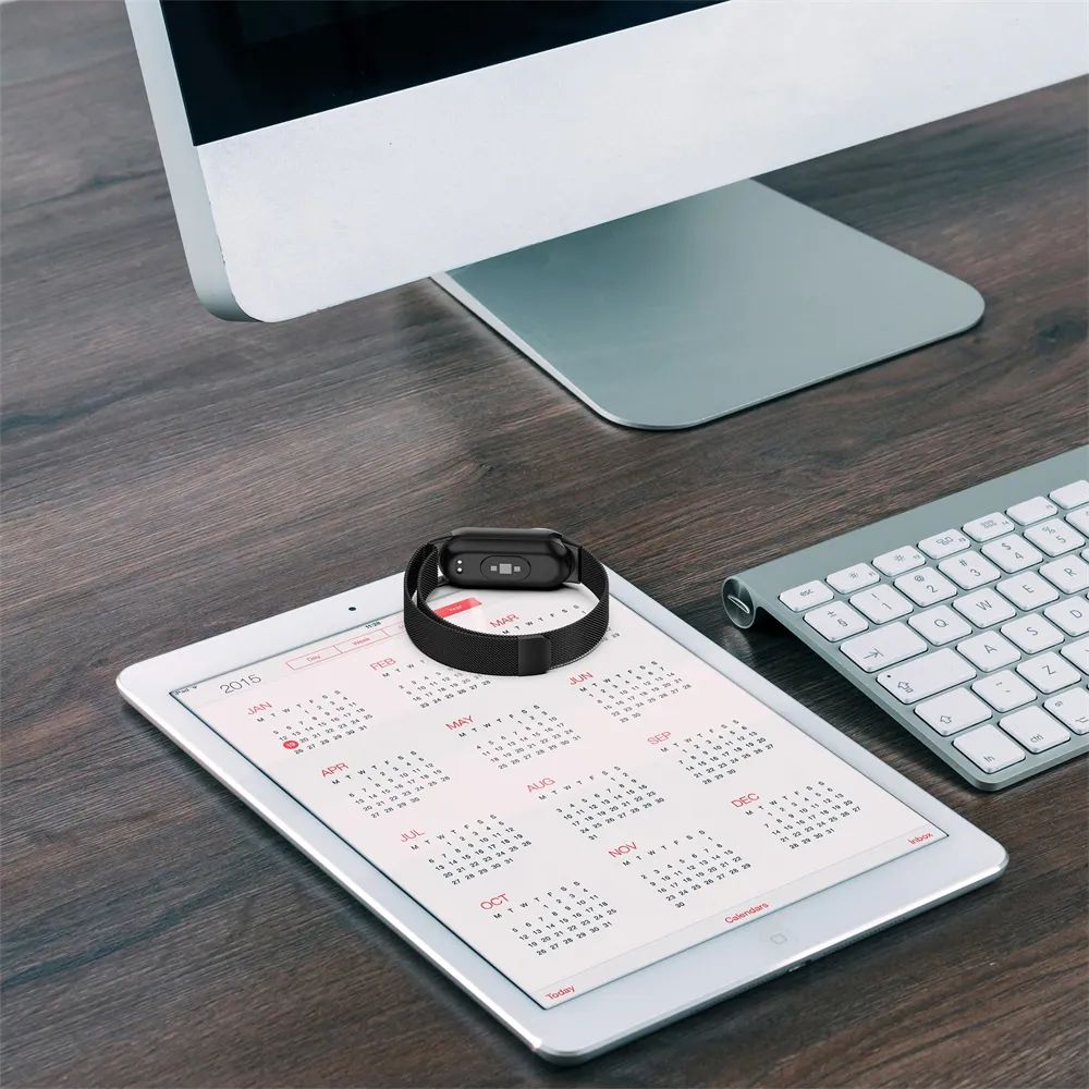 BRACELET POUR XIAOMI MI BAND 8 / 9 / NFC DOOP MILANESE LOOP ARGENT