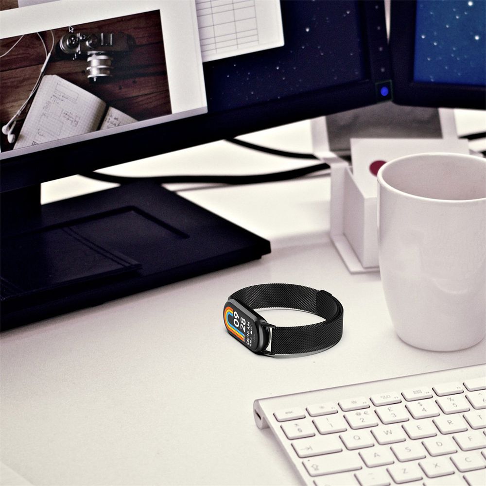 BRACELET POUR XIAOMI MI BAND 8 / 9 / NFC DOOP MILANESE LOOP ARGENT