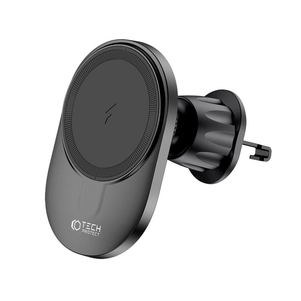 SUPPORT DE TÉLÉPHONE POUR VOITURE AVEC CHARGE SANS FIL TECH-PROTECT MM15W-V1 MAGNETIC MAGSAFE SUPPORT DE TABLEAU DE BORD ET DE VENTILATION CHARGEUR SANS FIL 15W NOIR
