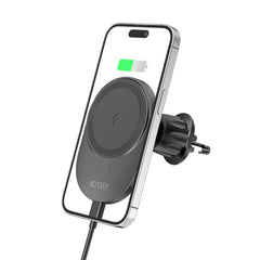 SUPPORT DE TÉLÉPHONE POUR VOITURE AVEC CHARGE SANS FIL TECH-PROTECT MM15W-V1 SUPPORT MAGNETIQUE MAGSAFE POUR VENTILATION CHARGEUR SANS FIL 15W NOIR