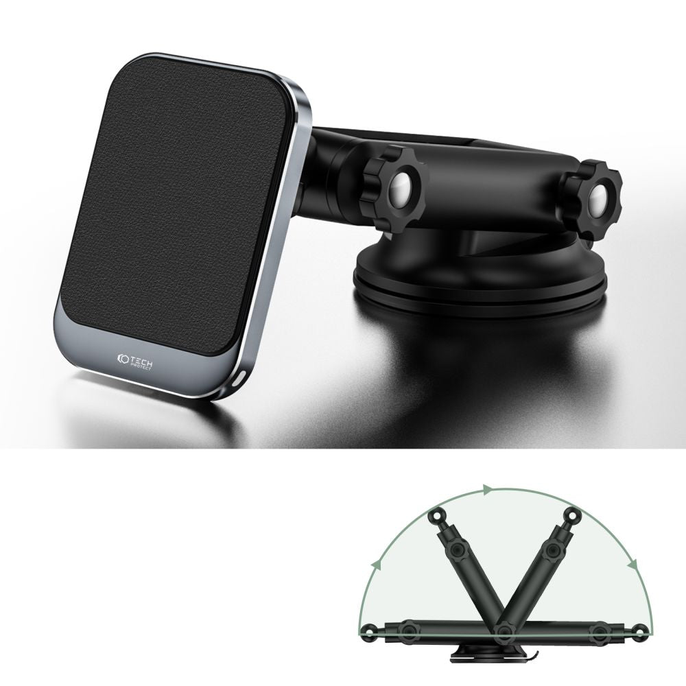 SUPPORT DE TÉLÉPHONE POUR VOITURE AVEC CHARGE SANS FIL TECH-PROTECT MM15W-V2 MAGNETIC MAGSAFE SUPPORT DE TABLEAU DE BORD CHARGEUR SANS FIL 15W NOIR
