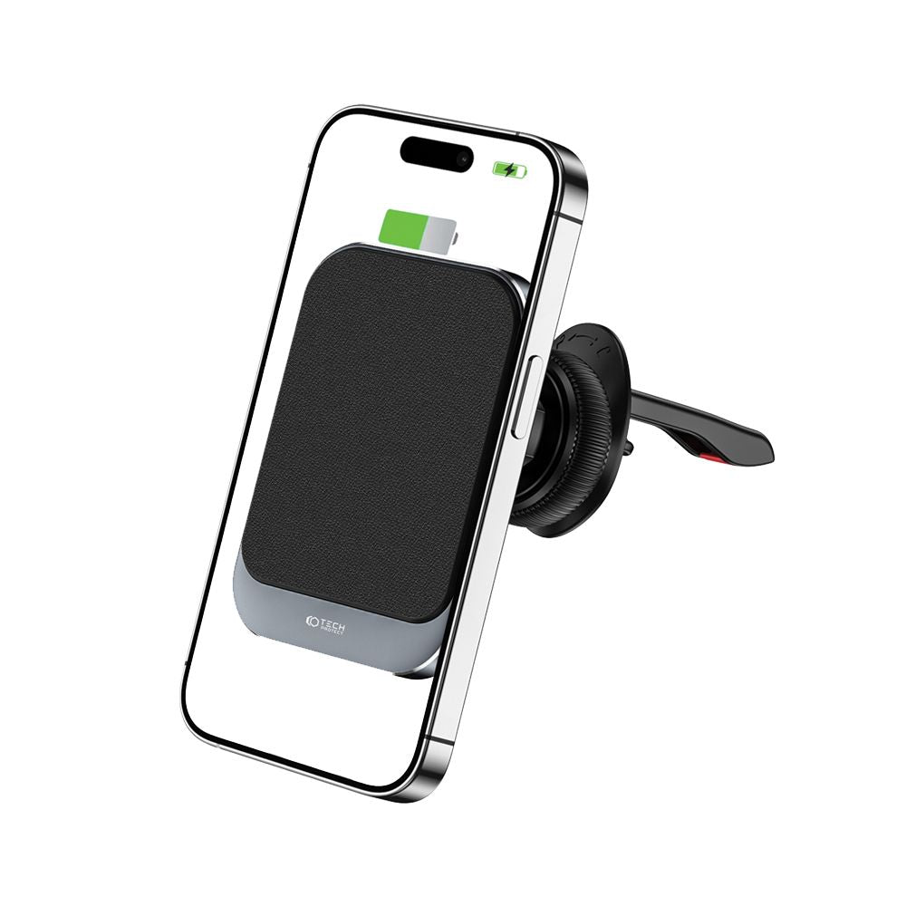 SUPPORT DE TÉLÉPHONE POUR VOITURE AVEC CHARGE SANS FIL TECH-PROTECT MM15W-V2 SUPPORT MAGNETIQUE MAGSAFE POUR VENTILATION CHARGEUR SANS FIL 15W NOIR
