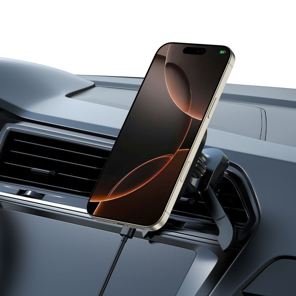 SUPPORT DE TÉLÉPHONE POUR VOITURE AVEC CHARGE SANS FIL TECH-PROTECT MM15W-V5 MAGNETIC MAGSAFE SUPPORT DE VENTILATION CHARGEUR SANS FIL 15W NOIR/NOIR