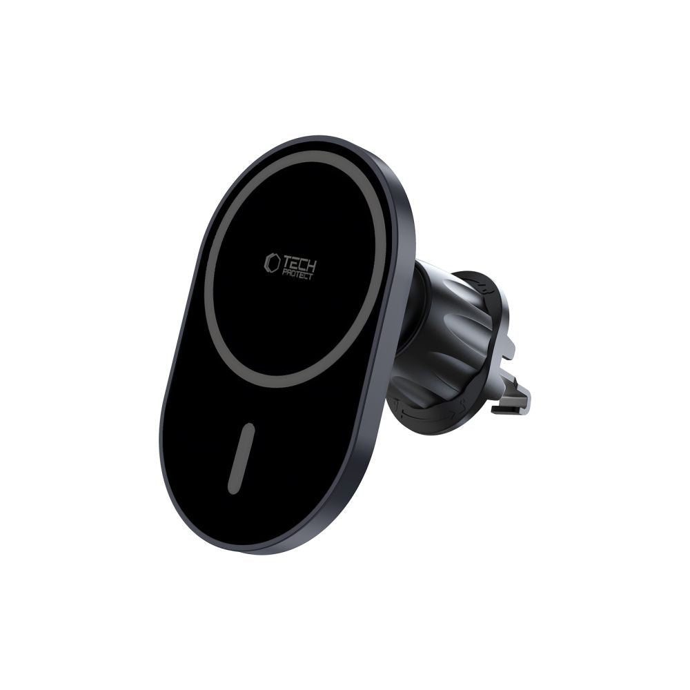 SUPPORT DE TÉLÉPHONE POUR VOITURE AVEC CHARGE SANS FIL TECH-PROTECT MM15W-V6 MAGNETIC MAGSAFE SUPPORT DE TABLEAU DE BORD & VENTILATION CHARGEUR SANS FIL 15W NOIR/NOIR