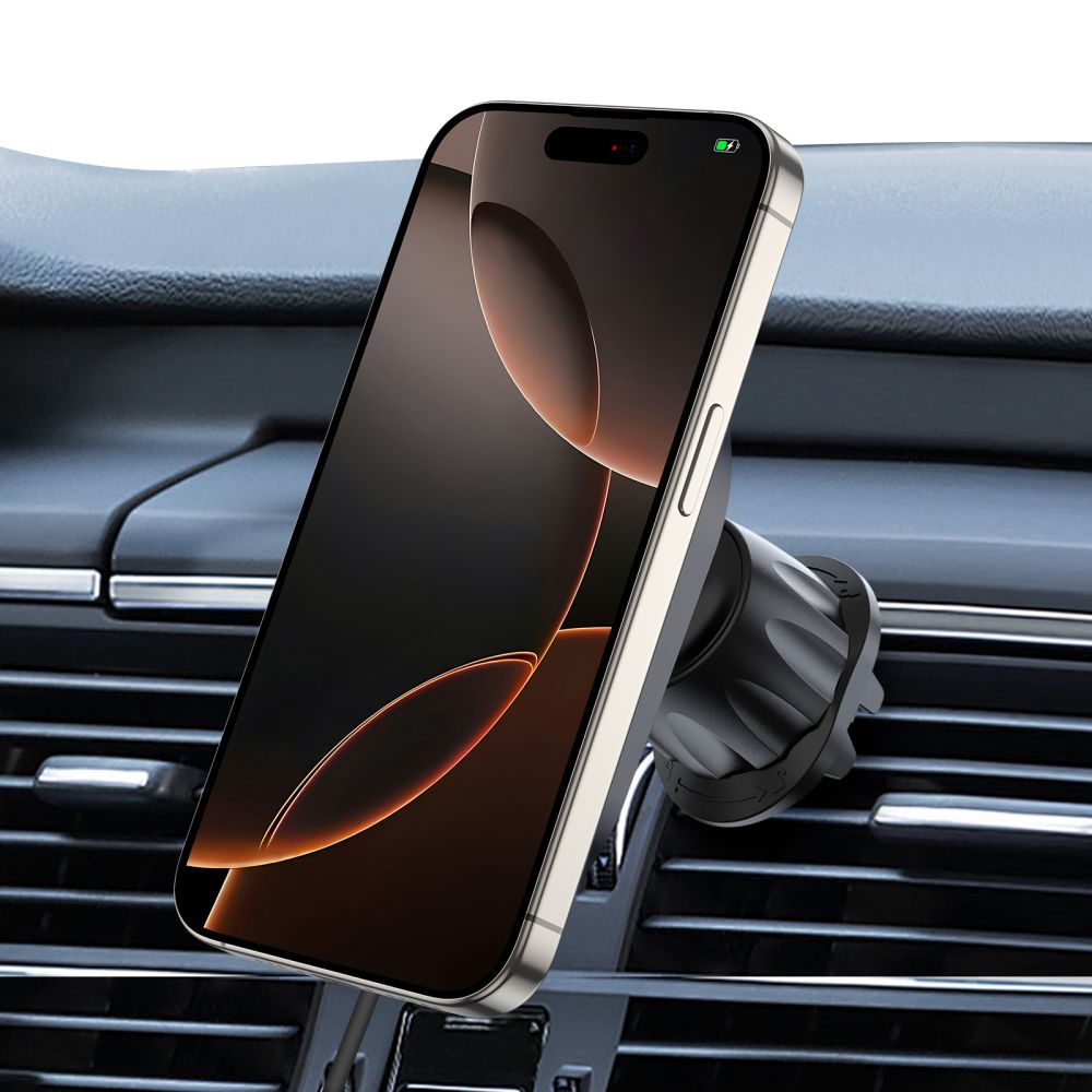 SUPPORT DE TÉLÉPHONE POUR VOITURE AVEC CHARGE SANS FIL TECH-PROTECT MM15W-V6 MAGNETIC MAGSAFE SUPPORT DE TABLEAU DE BORD & VENTILATION CHARGEUR SANS FIL 15W NOIR/NOIR