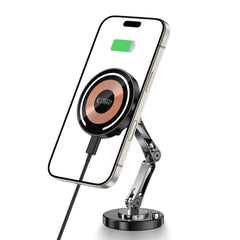 SUPPORT DE TÉLÉPHONE POUR VOITURE AVEC CHARGE SANS FIL TECH-PROTECT MM15W-V8 MONTAGE MAGNETIQUE MAGSAFE POUR TABLEAU DE BORD CHARGEUR SANS FIL 15W NOIR