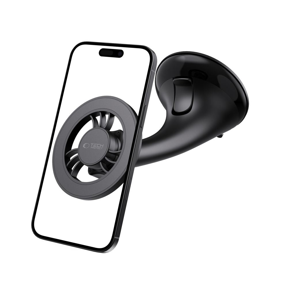 SUPPORT DE TÉLÉPHONE POUR VOITURE TECH-PROTECT N56 MAGNETIC MAGSAFE TABLEAU DE BORD UNRG & MONTAGE VENT BLACK