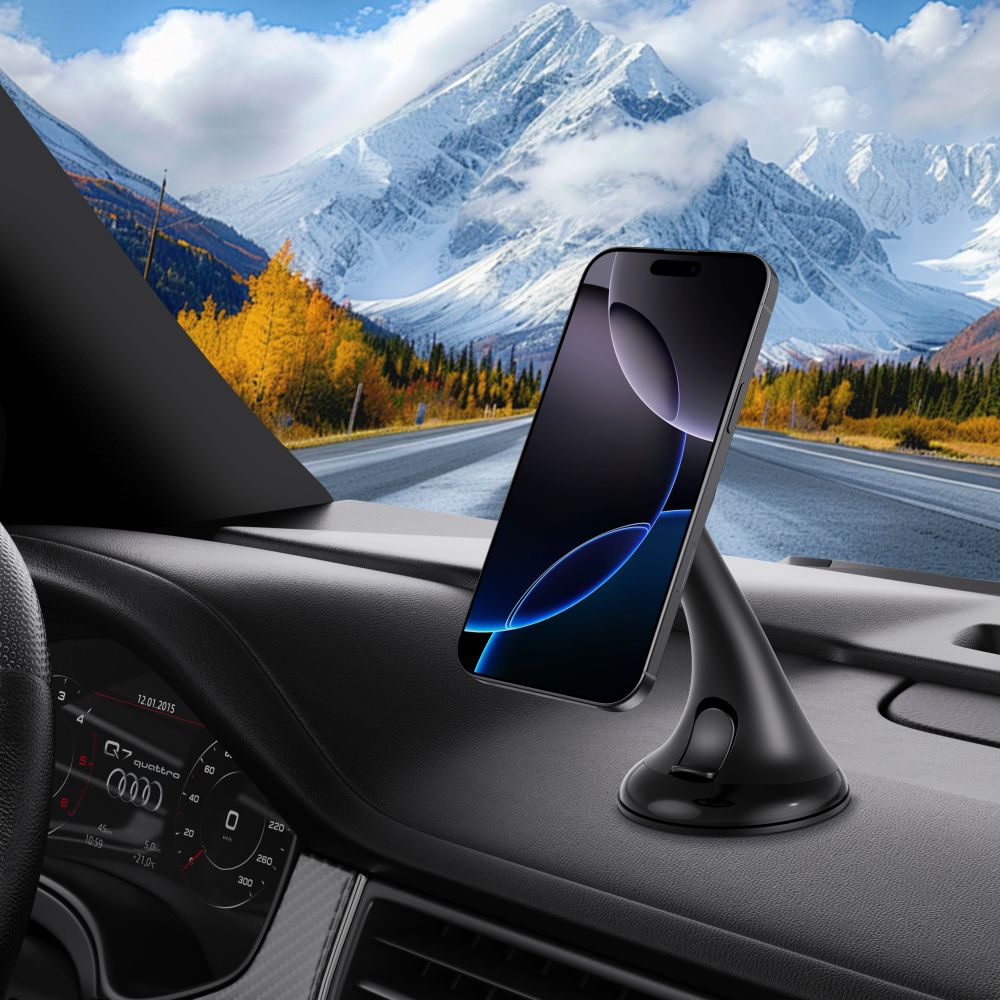 SUPPORT DE TÉLÉPHONE POUR VOITURE TECH-PROTECT N56 MAGNETIC MAGSAFE TABLEAU DE BORD UNRG & MONTAGE VENT BLACK
