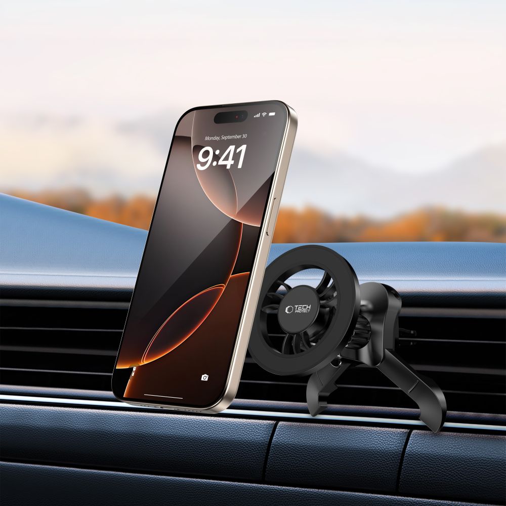 SUPPORT DE TÉLÉPHONE POUR VOITURE TECH-PROTECT N56 MAGNETIC MAGSAFE STABLE VENT CAR MOUNT NOIR