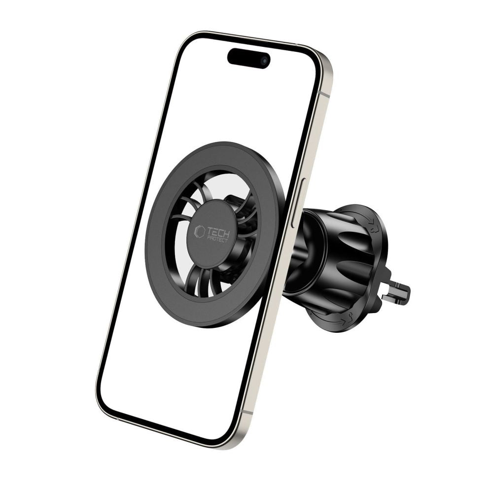 SUPPORT DE TÉLÉPHONE POUR VOITURE SANGLE TECH-PROTECT N56 MAGNETIC MAGSAFE VENT MONTAGE DE VOITURE NOIR