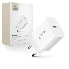 CHARGEUR RÉSEAU 1 PORT TECH-PROTECT NC20W PD20W BLANC
