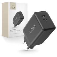 CHARGEUR RÉSEAU 2 PORTS TECH-PROTECT NC45W-GAN PD45W NOIR