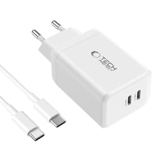 CHARGEUR RÉSEAU TECH-PROTECT NC45W-GAN 2 PORTS PD45W + CÂBLE TYPE-C BLANC