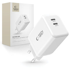 CHARGEUR RÉSEAU 2 PORTS TECH-PROTECT NC45W-GAN PD45W BLANC