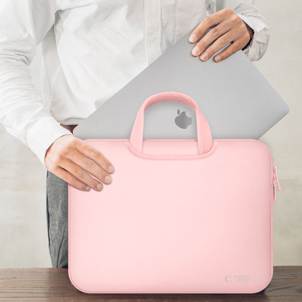 SAC EN NEOPRÈNE TECH-PROTECT POUR ORDINATEUR PORTABLE 13-14 POUCES ROSE POUSSIÉREUX