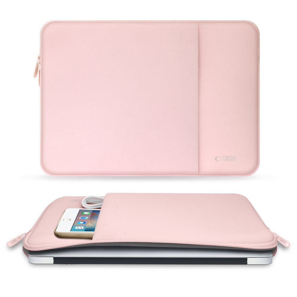SAC TECH-PROTECT EN NÉOPRÈNE POUR ORDINATEUR PORTABLE 14 POUCES ROSE POUSSIÉREUX