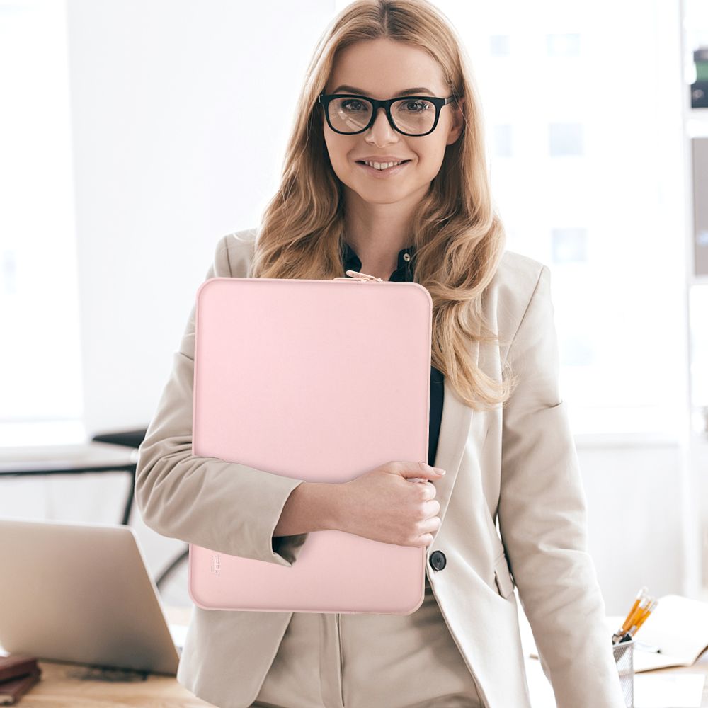 SAC TECH-PROTECT EN NÉOPRÈNE POUR ORDINATEUR PORTABLE 14 POUCES ROSE POUSSIÉREUX
