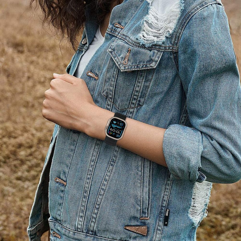 BRACELET TECH-PROTECT NYLON APPLE WATCH 6 / 7 / 8 / 9 / 10 / SE / ULTRA 1 / 2 (44 / 45 / 46 / 49 MM) NOIR