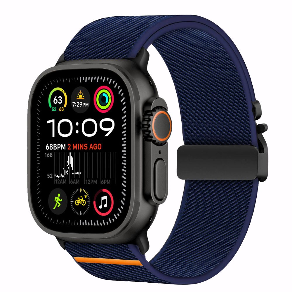 TECH-PROTECT BOUCLE NYLON POUR APPLE WATCH 6 / 7 / 8 / 9 / 10 / SE / ULTRA 1 / 2 (44 / 45 / 46 / 49 MM) MARINE