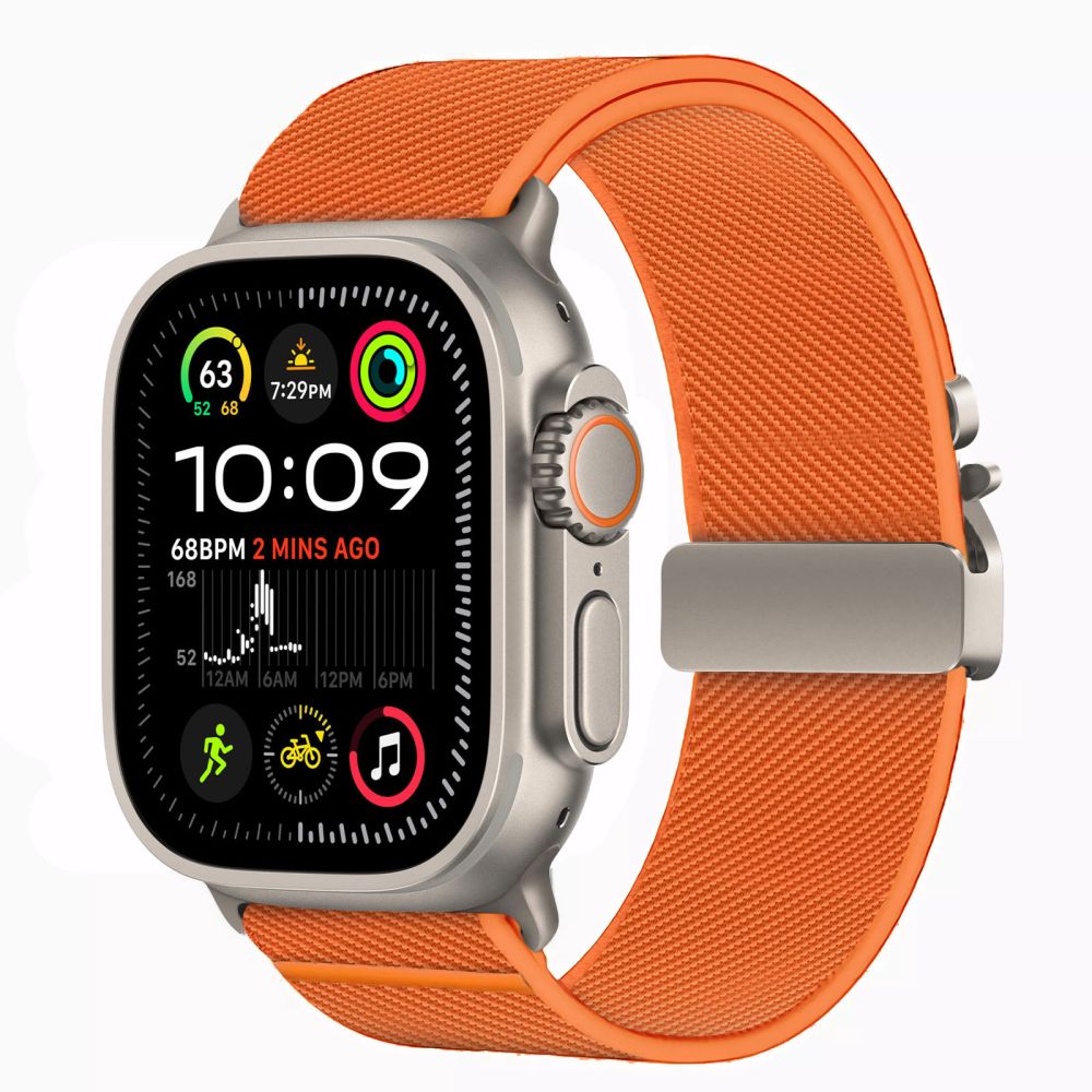 TECH-PROTECT BOUCLE EN NYLON POUR APPLE WATCH 6 / 7 / 8 / 9 / 10 / SE / ULTRA 1 / 2 (44 / 45 / 46 / 49 MM) ORANGE