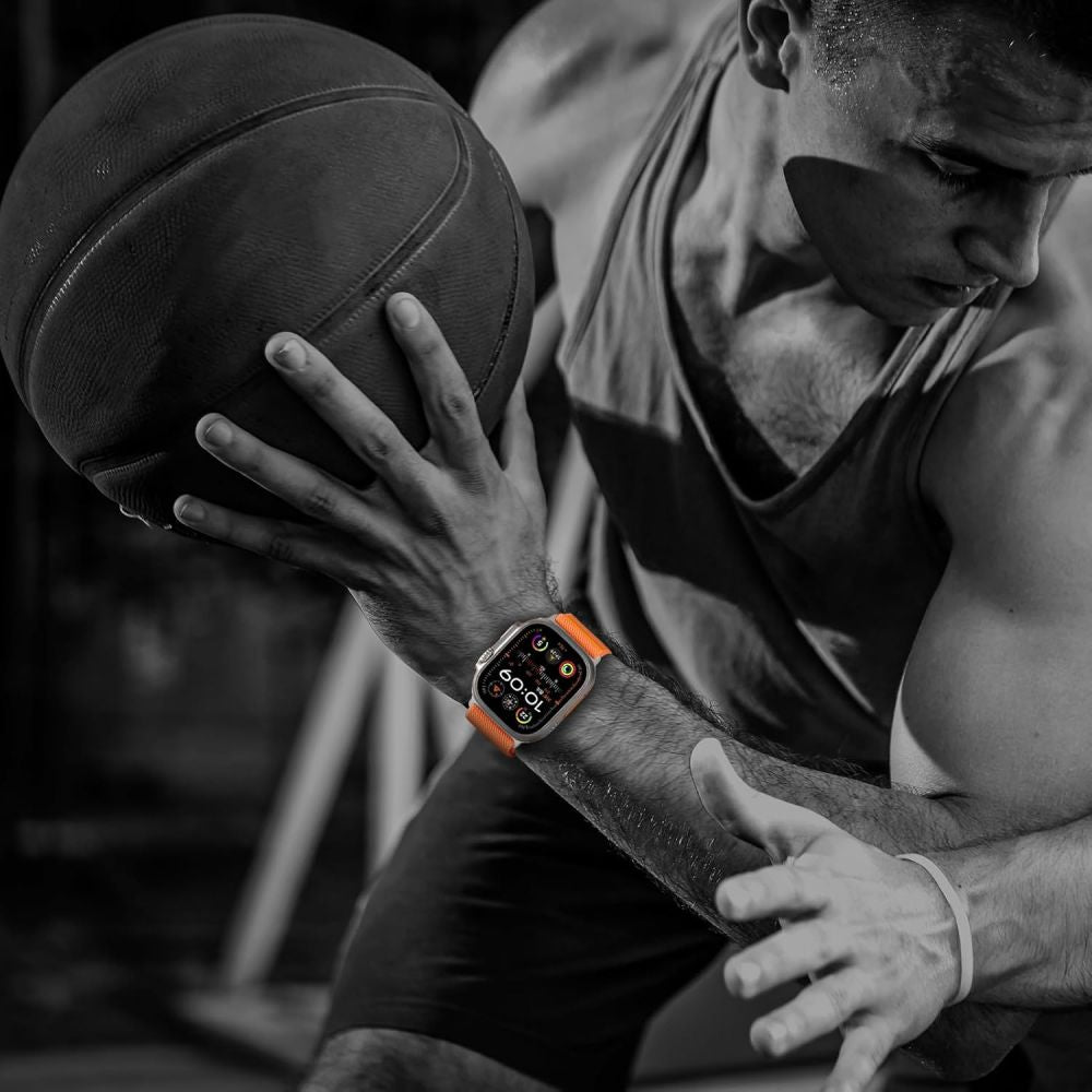 TECH-PROTECT BOUCLE EN NYLON POUR APPLE WATCH 6 / 7 / 8 / 9 / 10 / SE / ULTRA 1 / 2 (44 / 45 / 46 / 49 MM) ORANGE