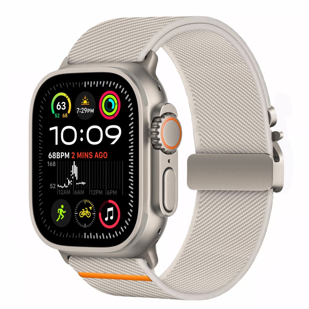 TECH-PROTECT BOUCLE EN NYLON POUR APPLE WATCH 6 / 7 / 8 / 9 / 10 / SE / ULTRA 1 / 2 (44 / 45 / 46 / 49 MM) TITANE
