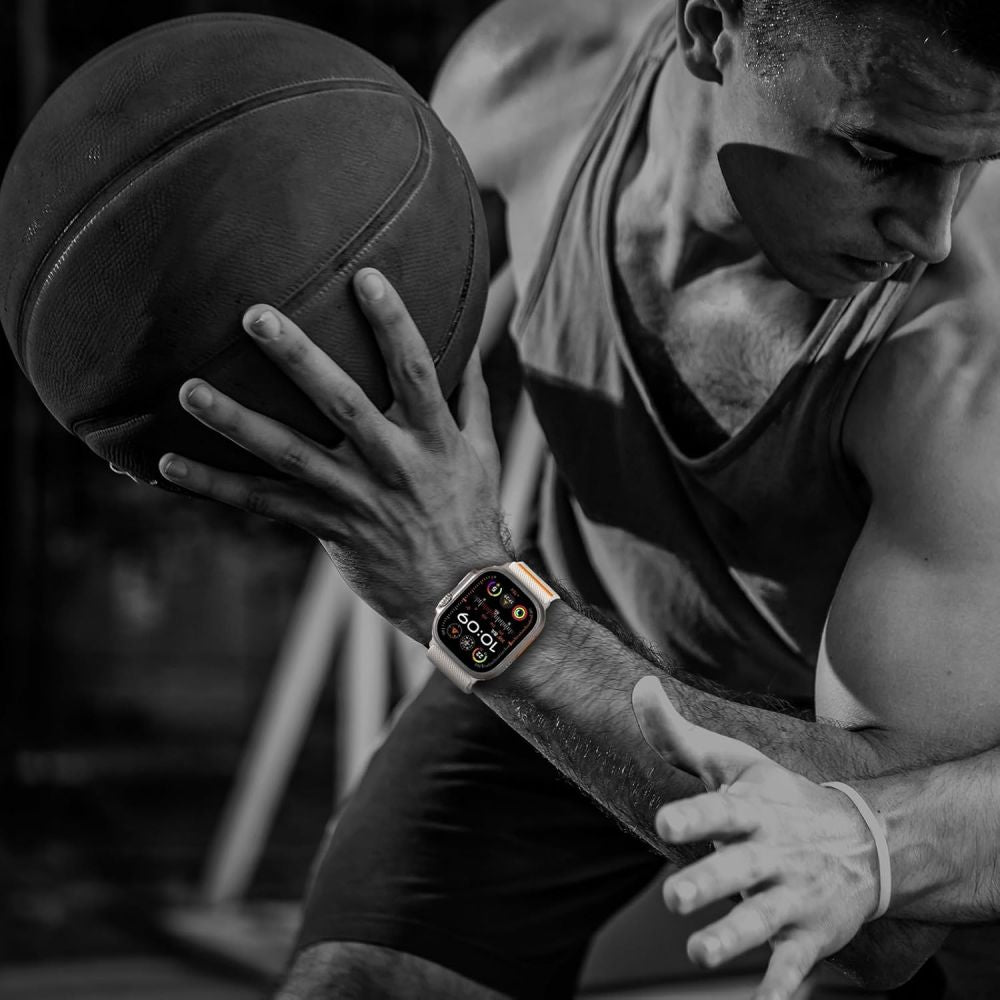 TECH-PROTECT BOUCLE EN NYLON POUR APPLE WATCH 6 / 7 / 8 / 9 / 10 / SE / ULTRA 1 / 2 (44 / 45 / 46 / 49 MM) TITANE
