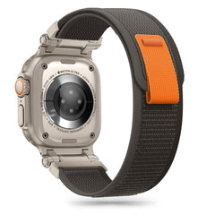 BRACELET TECH-PROTECT NYLON DELTA APPLE WATCH 4 / 5 / 6 / 7 / 8 / 9 / SE / ULTRA 1 / 2 (42 / 44 / 45 / 49 MM) NOIR/ORANGE