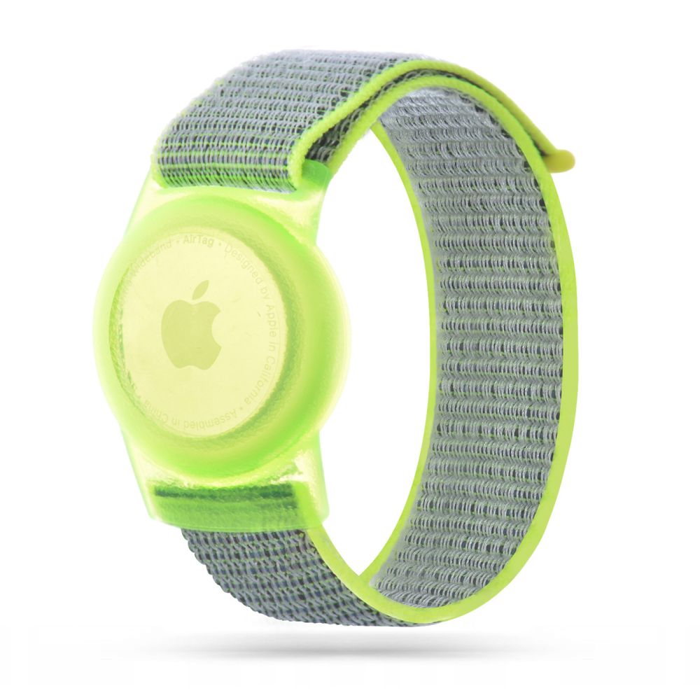 SANGLE HEYBAND NYLON POUR ENFANTS APPLE AIRTAG VERT POMME