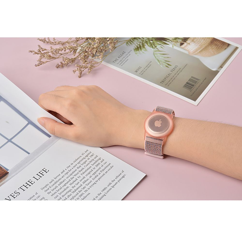 BRACELET HEYBAND NYLON POUR ENFANTS APPLE AIRTAG ROSE