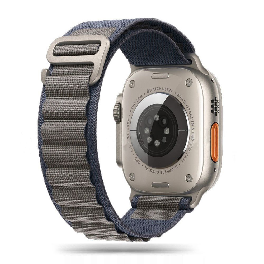 BRACELET DOOP ALPINE EVEREST APPLE WATCH 6 / 7 / 8 / 9 / 10 / SE / ULTRA 1 / 2 (44 / 45 / 46 / 49 MM) MARINE / GRIS