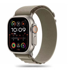 BRACELET DOOP ALPINE EVEREST APPLE WATCH 6 / 7 / 8 / 9 / 10 / SE / ULTRA 1 / 2 (44 / 45 / 46 / 49 MM) TITANE/OLIVE