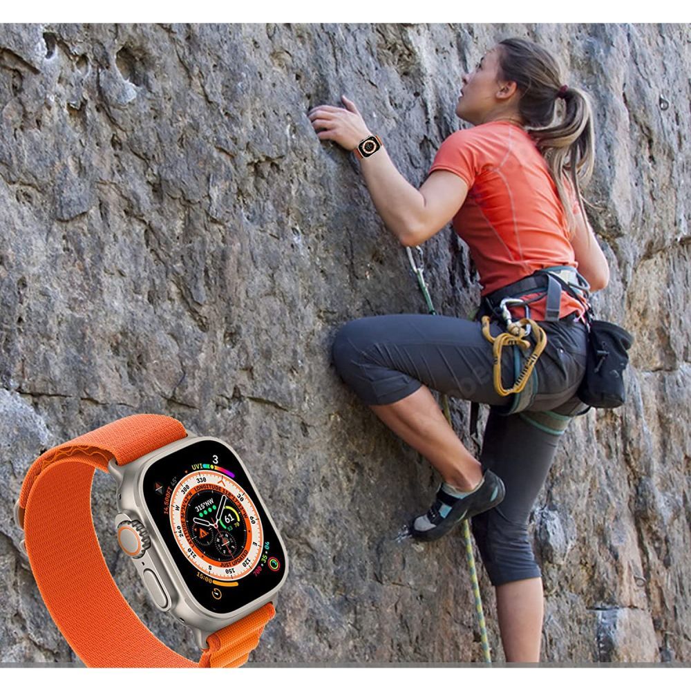 BRACELET EN NYLON POUR APPLE WATCH 4 / 5 / 6 / 7 / 8 / 9 / SE (38 / 40 / 41 MM) ORANGE