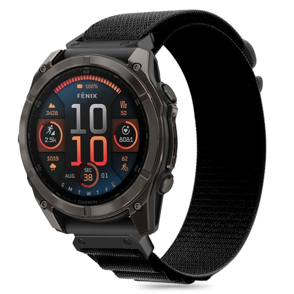 BRACELET TECH-PROTECT NYLON POUR GARMIN FENIX 5X / 5X PLUS / 6X / 6X PRO / 7X / 8 (51 MM) NOIR