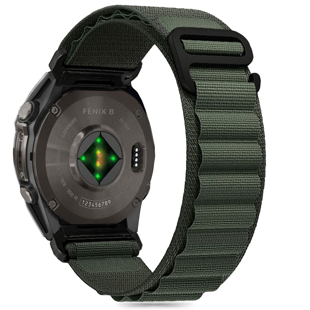 BRACELET TECH-PROTECT NYLON POUR GARMIN FENIX 5X / 5X PLUS / 6X / 6X PRO / 7X / 8 (51 MM) VERT OLIVE