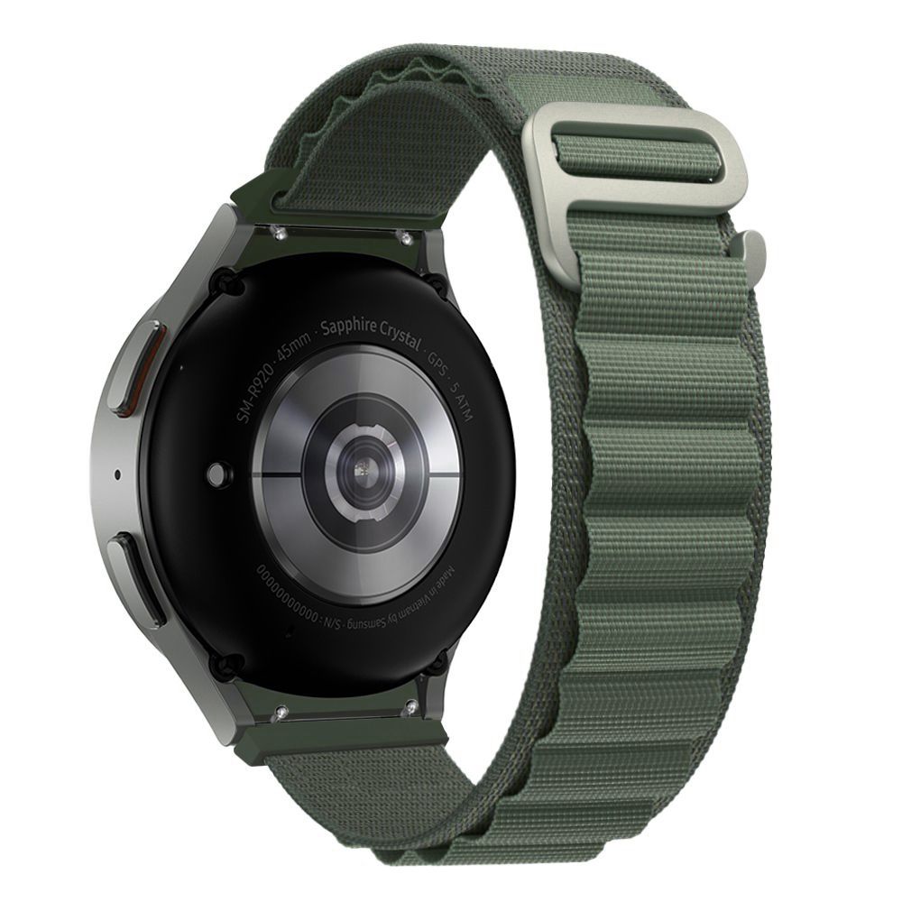 BRACELET HEYBAND NYLON POUR SAMSUNG GALAXY WATCH 4 / 5 / 5 PRO / 6 / 7 / FE VERT MILITAIRE