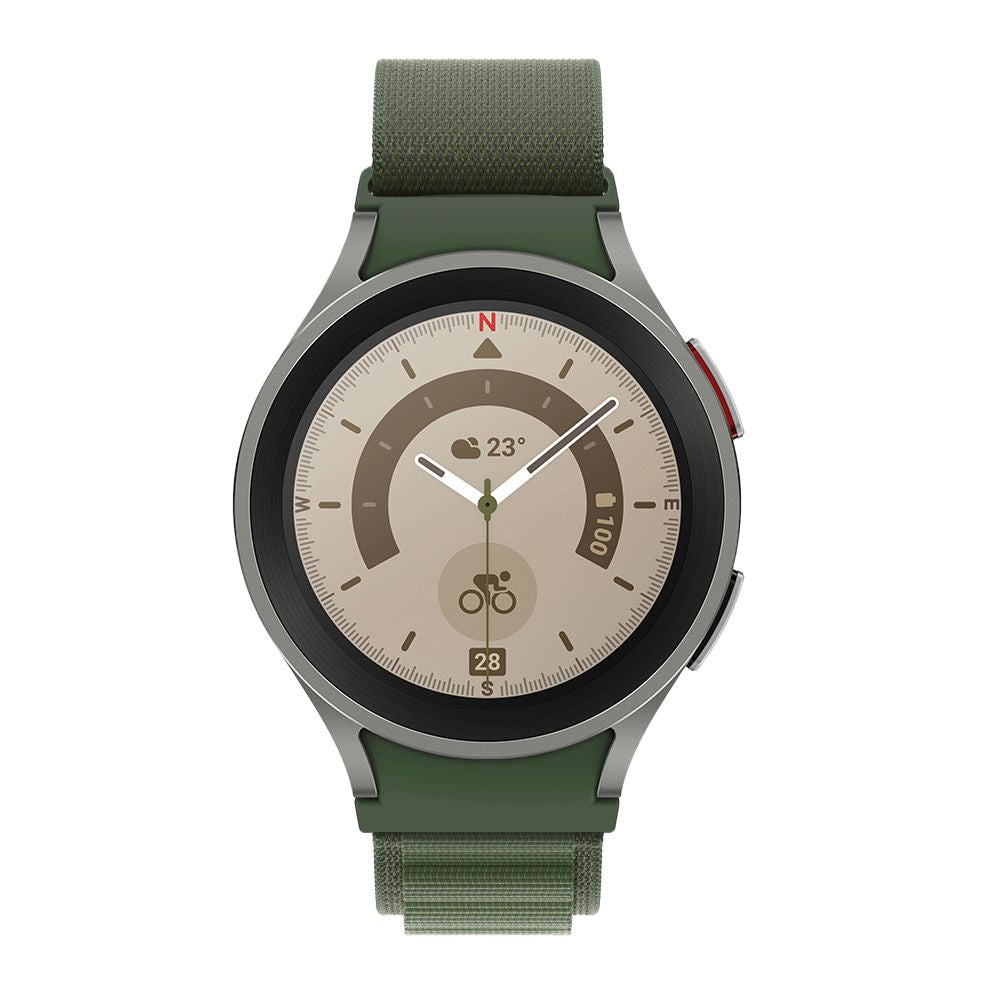 BRACELET HEYBAND NYLON POUR SAMSUNG GALAXY WATCH 4 / 5 / 5 PRO / 6 / 7 / FE VERT MILITAIRE