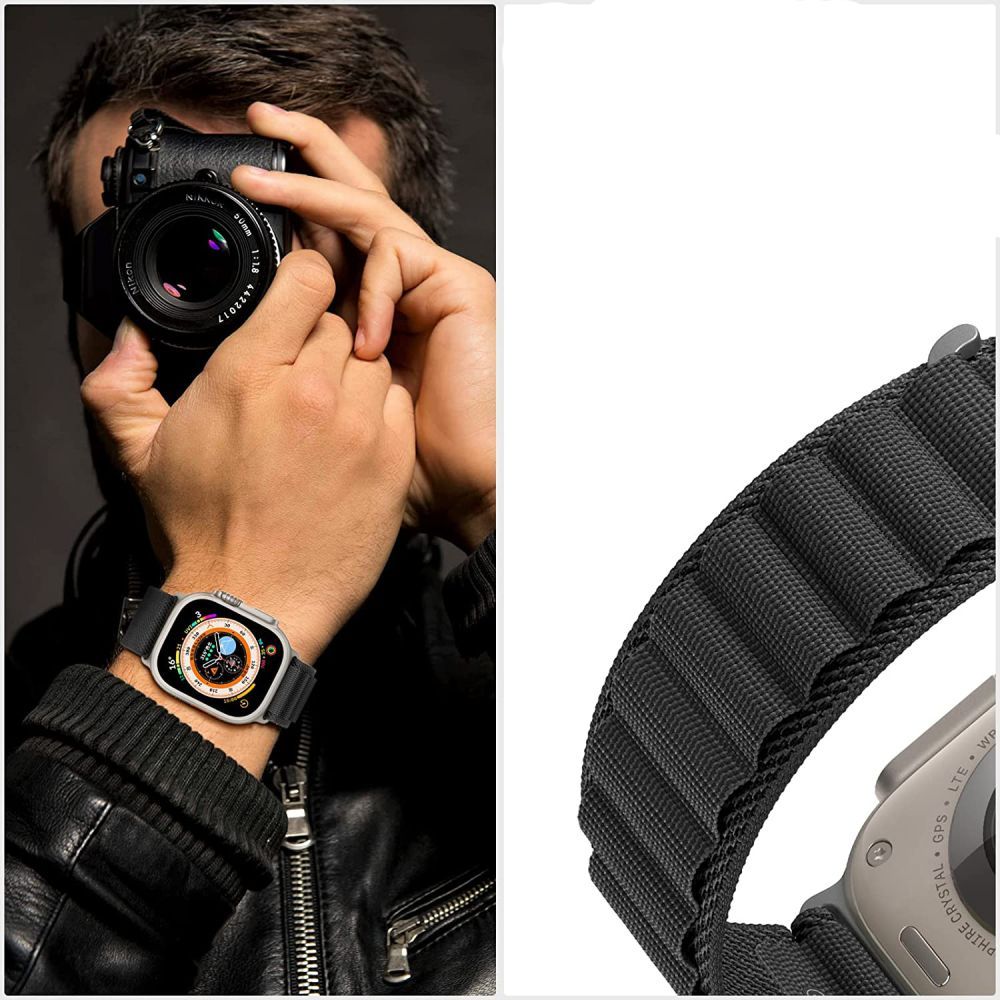 BRACELET HEYBAND NYLON POUR SAMSUNG GALAXY WATCH 4 / 5 / 5 PRO / 6 / 7 / FE VERT MILITAIRE