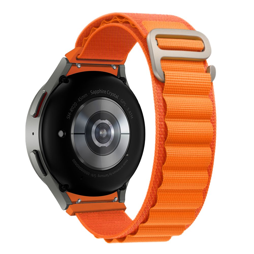 BRACELET HEYBAND NYLON POUR SAMSUNG GALAXY WATCH 4 / 5 / 5 PRO / 6 / 7 / FE ORANGE