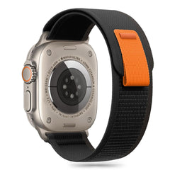 BRACELET TECH-PROTECT NYLON STRIPE APPLE WATCH 6 / 7 / 8 / 9 / 10 / SE / ULTRA 1 / 2 (44 / 45 / 46 / 49 MM) NOIR/ORANGE
