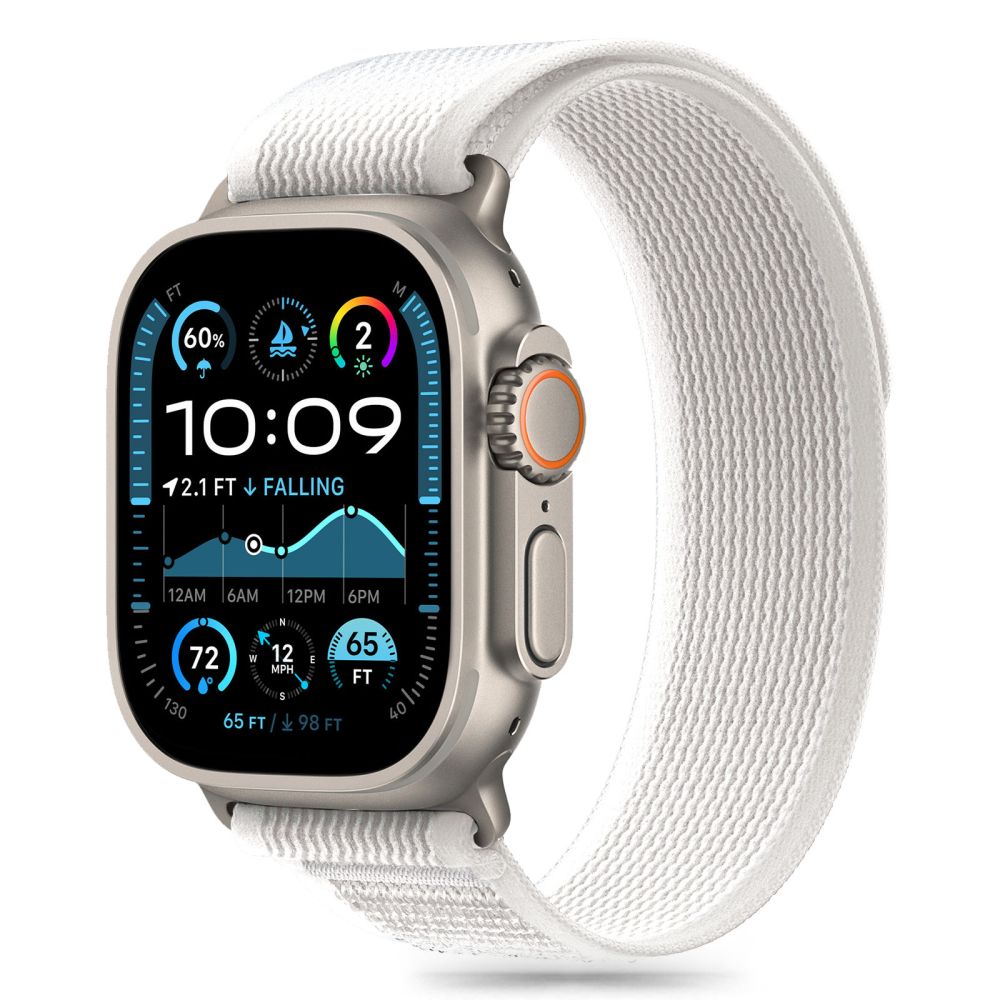 BRACELET TECH-PROTECT NYLON STRIPE APPLE WATCH 6 / 7 / 8 / 9 / 10 / SE / ULTRA 1 / 2 (44 / 45 / 46 / 49 MM) GRIS CRAYON