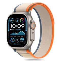 BRACELET TECH-PROTECT NYLON STRIPE APPLE WATCH 6 / 7 / 8 / 9 / 10 / SE / ULTRA 1 / 2 (44 / 45 / 46 / 49 MM) CRÈME/ORANGE