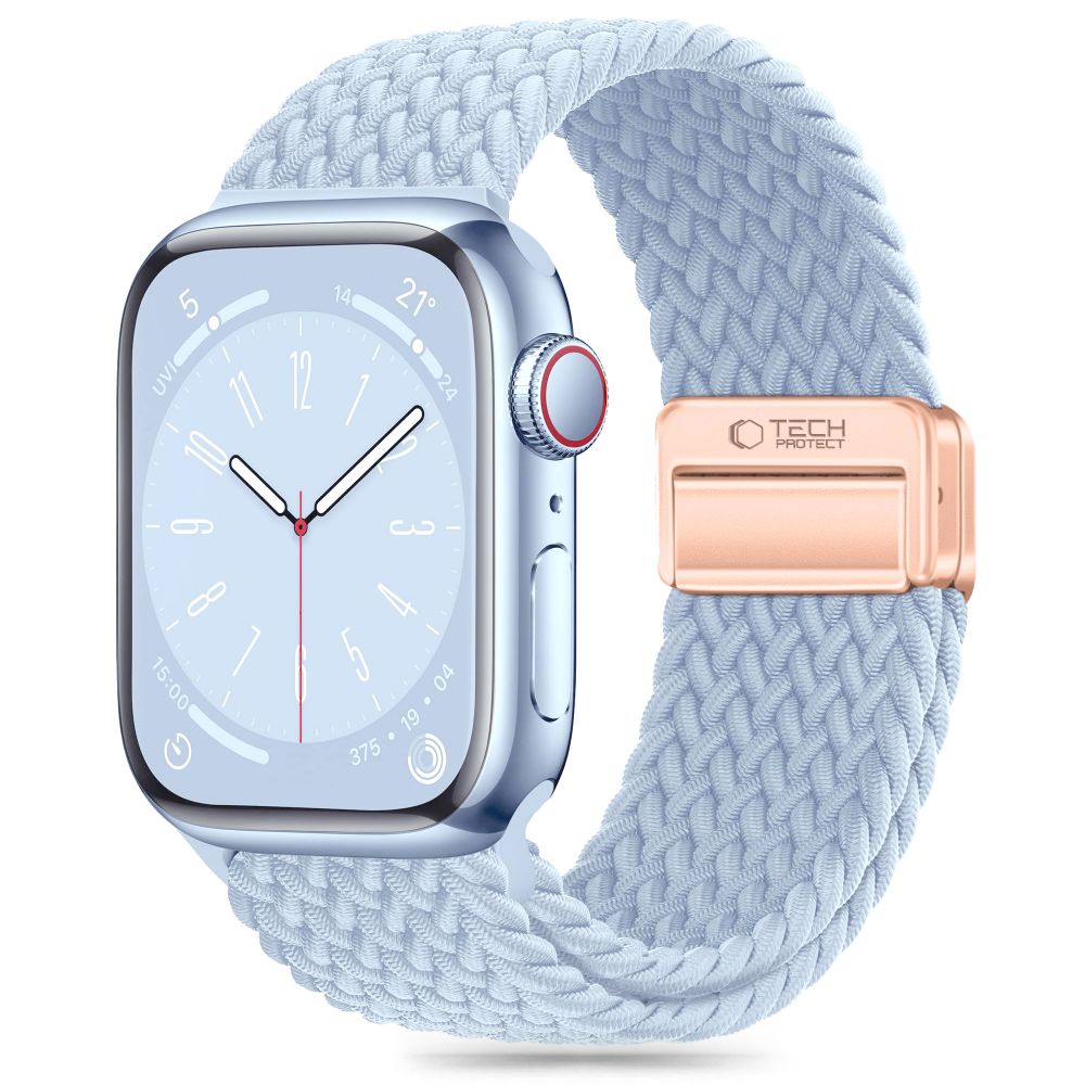 BRACELET TECH-PROTECT NYLONMAG APPLE WATCH 6 / 7 / 8 / 9 / 10 / SE (40 / 41 / 42 MM) BLEU BÉBÉ