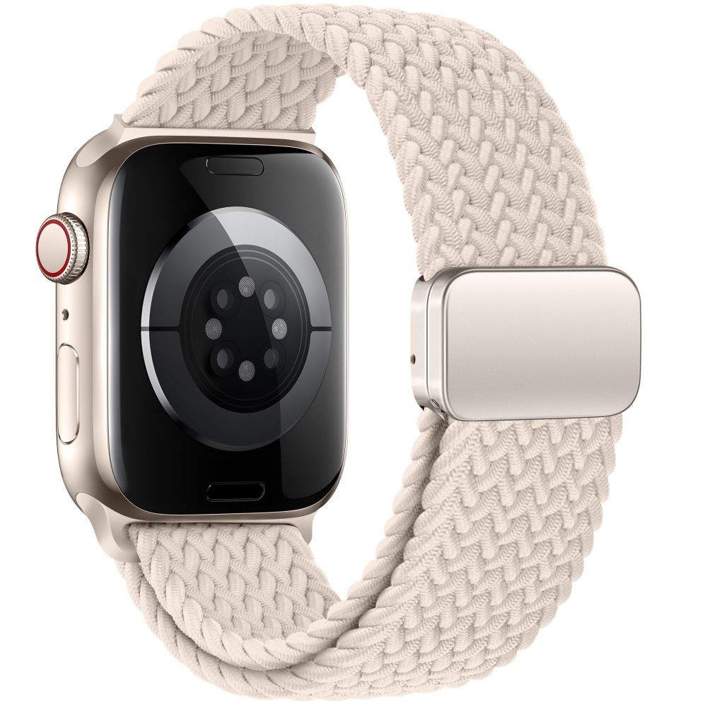 BRACELET TECH-PROTECT NYLONMAG APPLE WATCH 6 / 7 / 8 / 9 / 10 / SE (40 / 41 / 42 MM) TITANE NATUREL