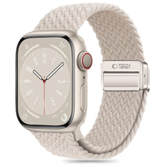 BRACELET TECH-PROTECT NYLONMAG APPLE WATCH 6 / 7 / 8 / 9 / 10 / SE (40 / 41 / 42 MM) TITANE NATUREL