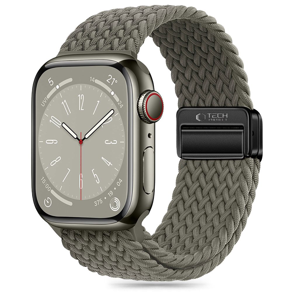 BRACELET DOOP NYLONMAG APPLE WATCH 6 / 7 / 8 / 9 / 10 / SE / ULTRA 1 / 2 (44 / 45 / 46 / 49 MM) GRIS OLIVE