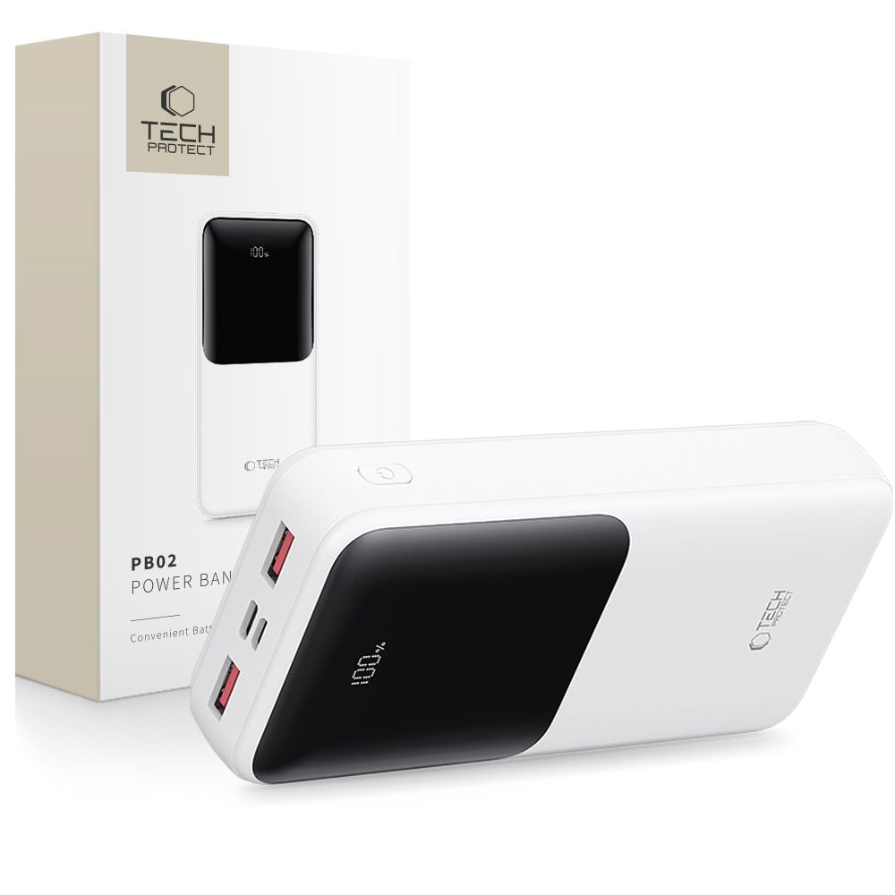 BANQUE D'ÉNERGIE TECH-PROTECT PB02 20000MAH 22.5W BLANCHE