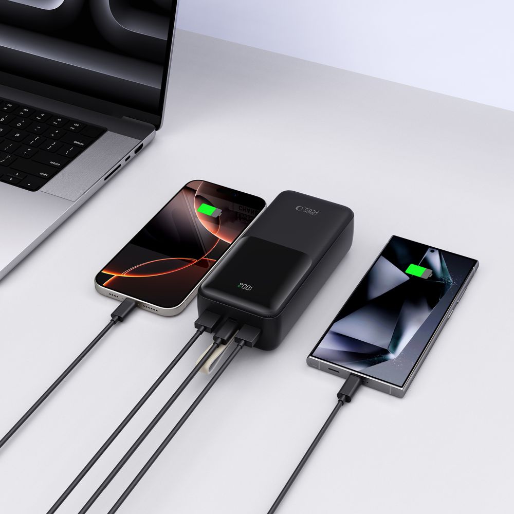 BANQUE D'ÉNERGIE TECH-PROTECT PB03 30000MAH 22.5W NOIRE