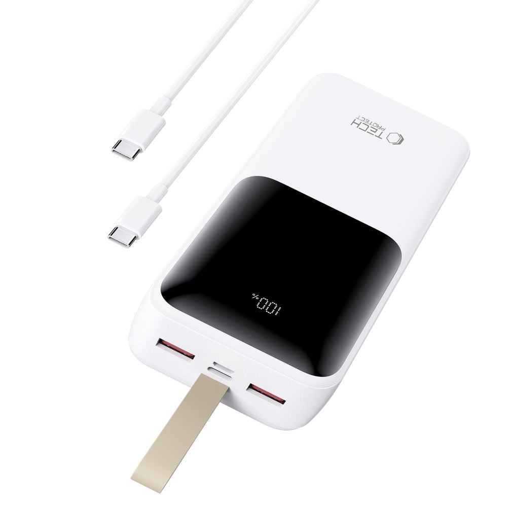 BANQUE D'ÉNERGIE TECH-PROTECT PB03 30000MAH 22.5W BLANCHE