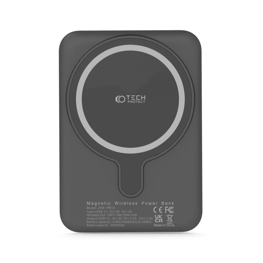 BANQUE D'ÉNERGIE TECH-PROTECT PB10 LIFEMAG MAGSAFE BANQUE D'ÉNERGIE 5000MAH NOIRE